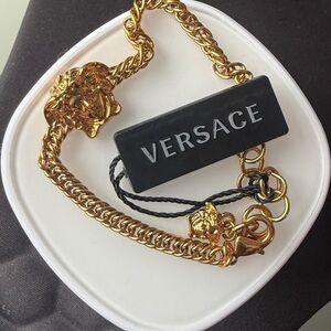 Versace Gold-Tone Medusa Chain Bracelet – New With Tags ✨ with COA